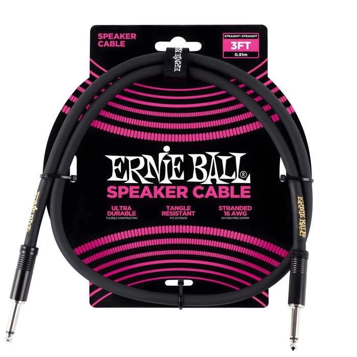 Ernie Ball Speaker Cables Ernie Ball Speaker Cable: 1m/3ft (Black) TourStock