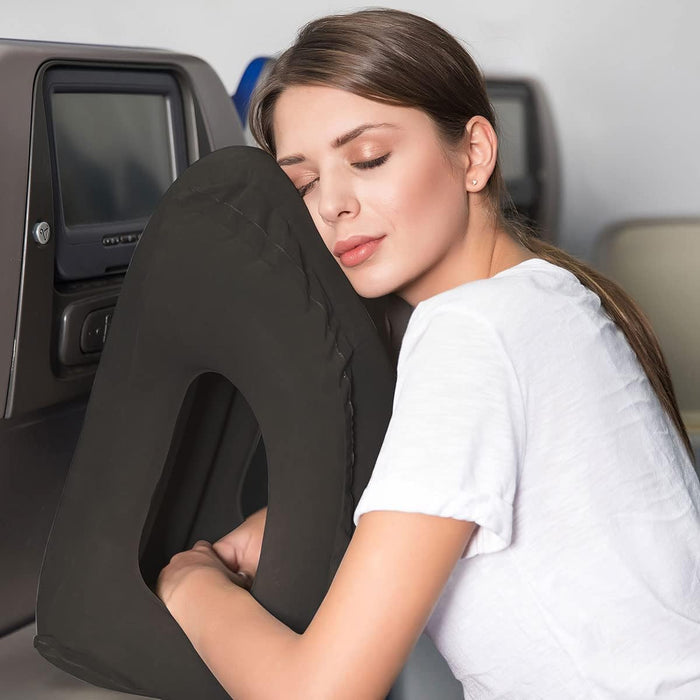 Inflatable Travel Pillow Supported Headrest