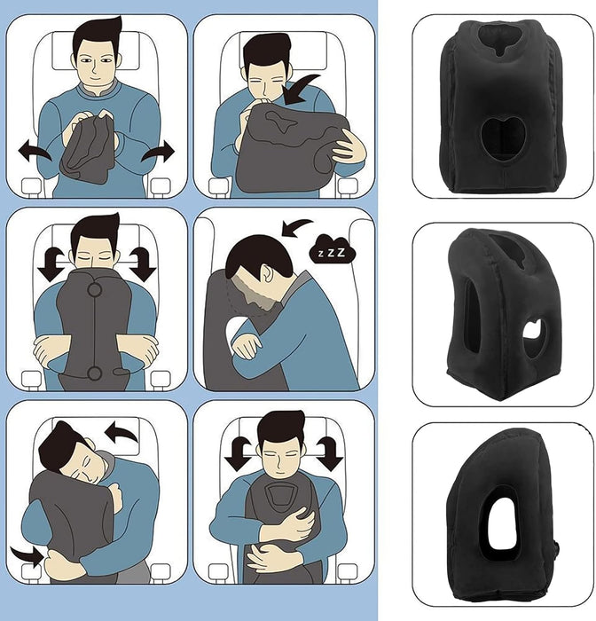 Inflatable Travel Pillow Supported Headrest