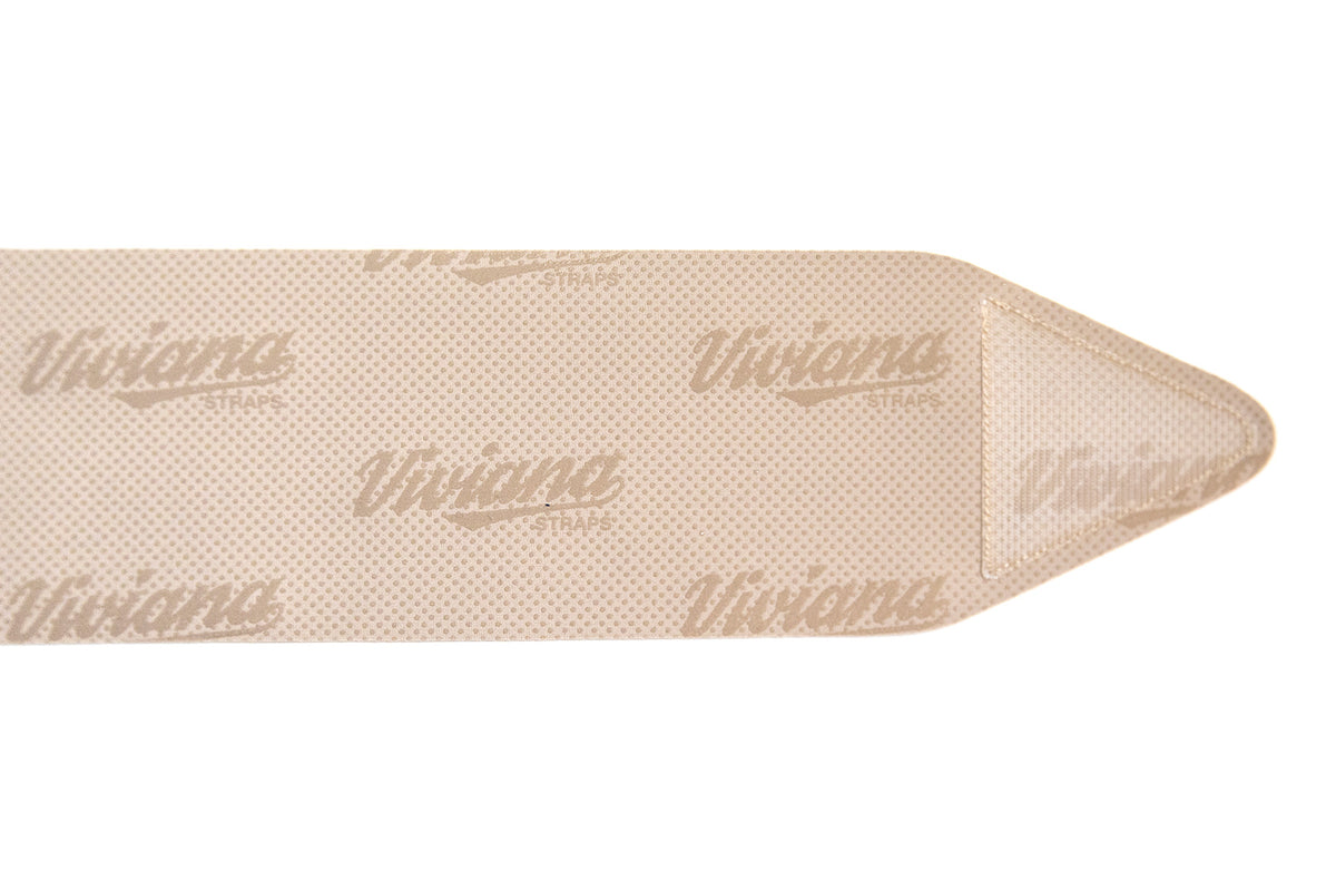 Beige Viviana Straps Extreme waist strap showing the Viviana grip pattern and pouch end