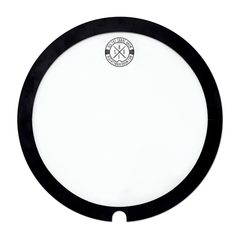 Big Fat Snare Drum The Original 14in: full-coverage white topper with black rubber gasket and thumb cut-out