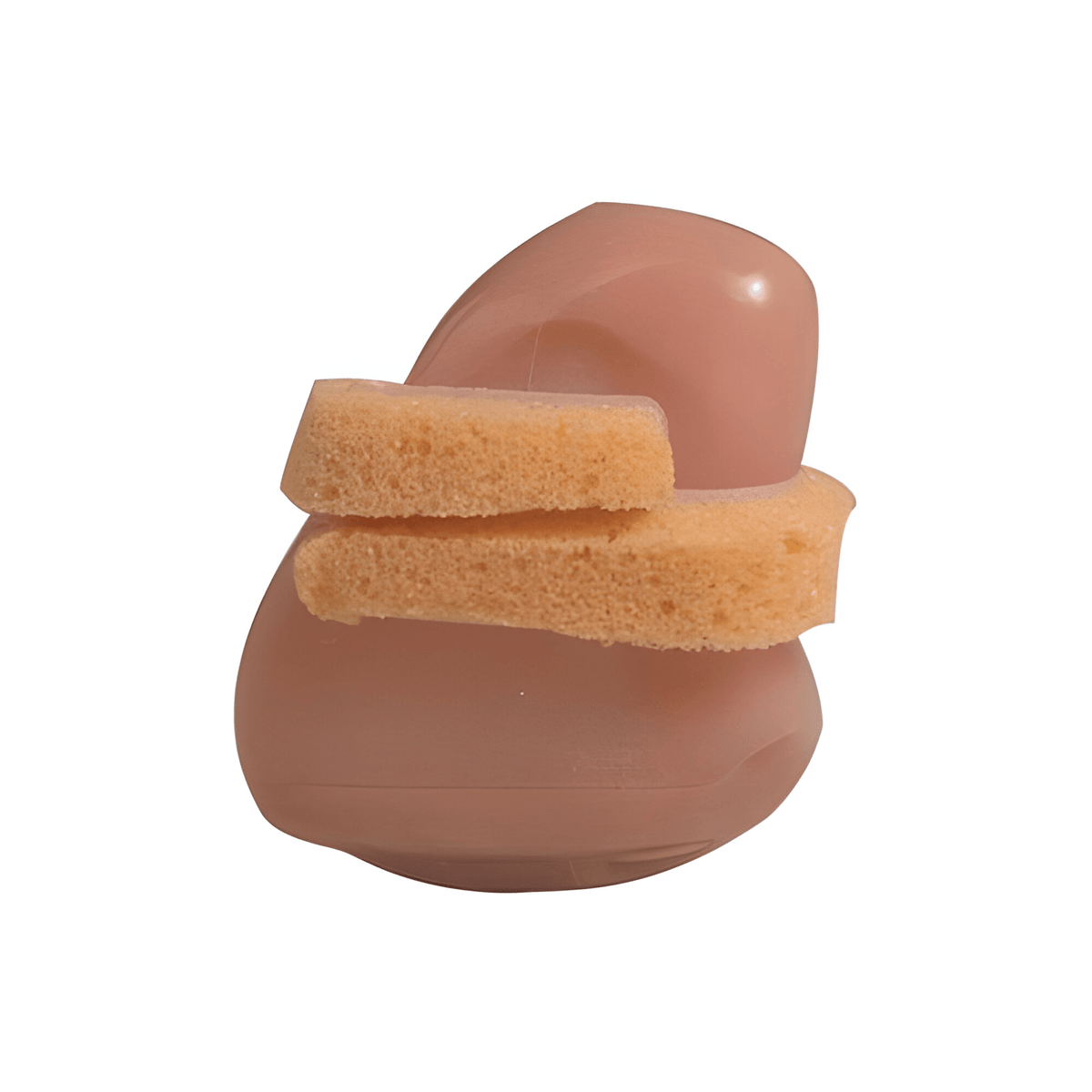 Comply Soft Wrap foam strip wrapped around the nozzle of a custom-moulded earpiece