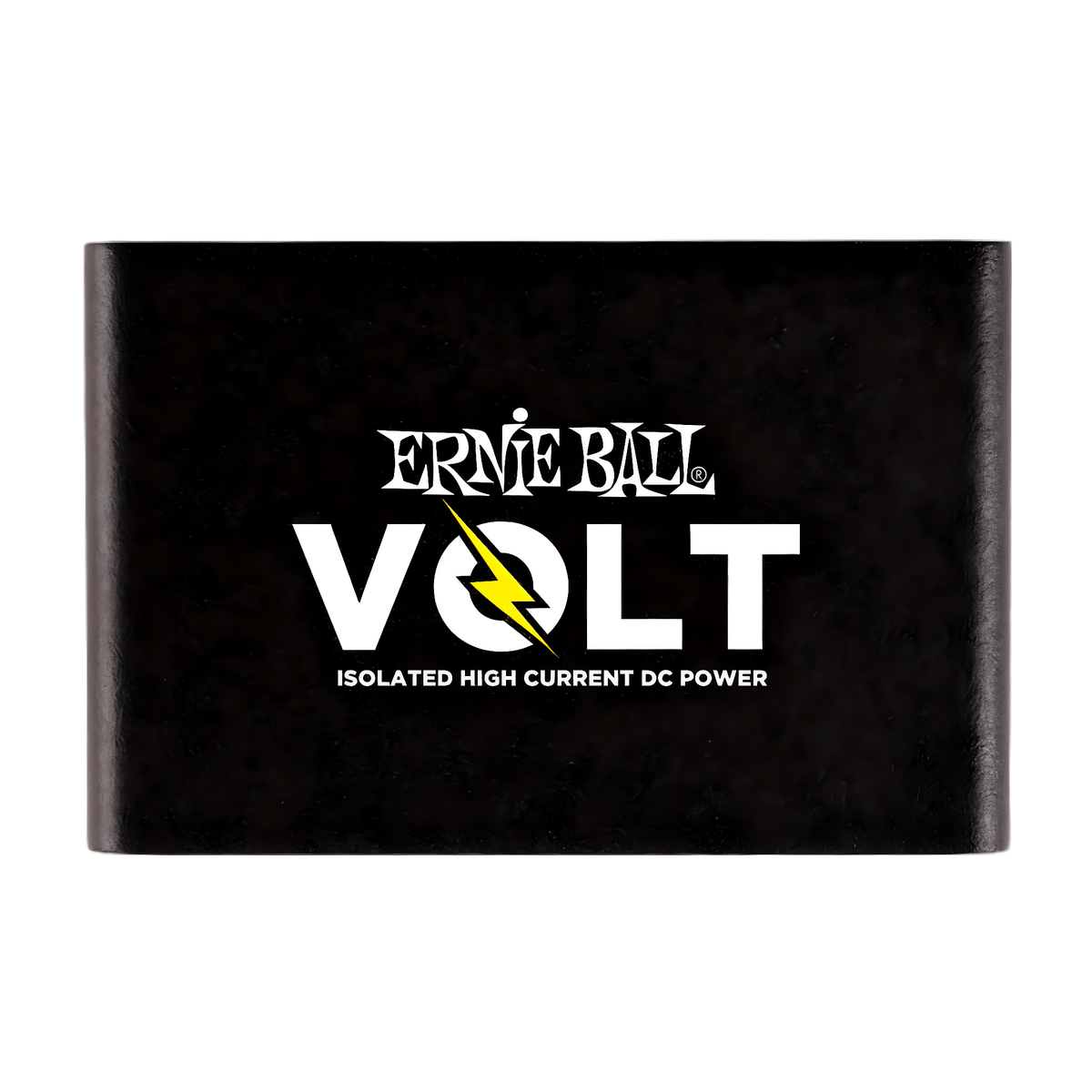 Top of the black Ernie Ball Volt housing, printed Isolated High Current DC Power
