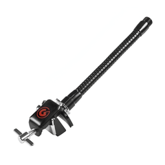 Gibraltar SC-BDHMM black hoop clamp with red G logo, wing screw and black flexible gooseneck