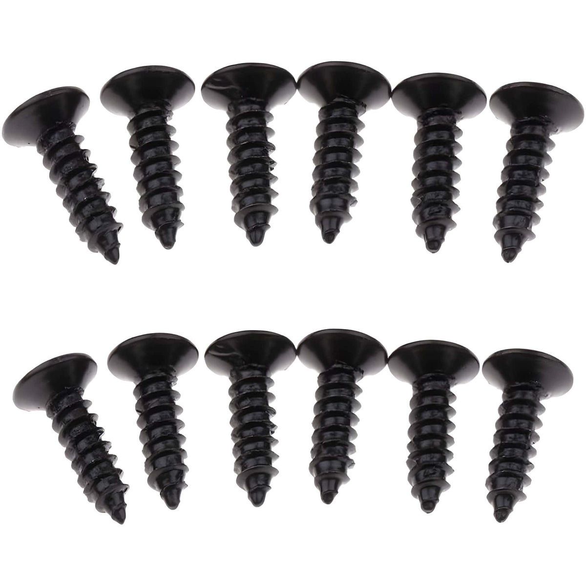 Black Guitar Man pickguard screws laid out in two rows