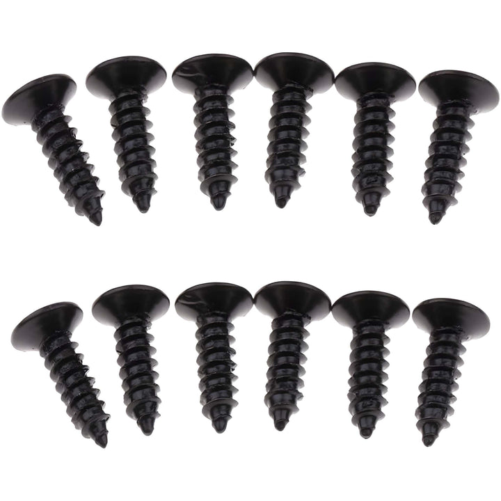 Black Guitar Man pickguard screws laid out in two rows