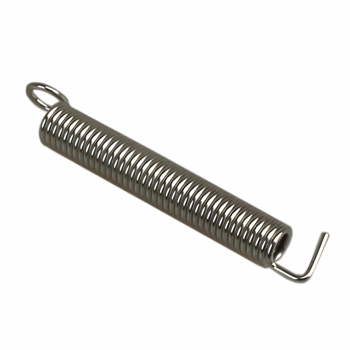 Guitar Man tremolo spring: silver coil with a loop at one end and a hooked end at the other