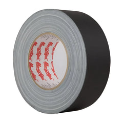 Roll of LeMark MagTape Matt 500 black matt gaffer tape with red-printed card core