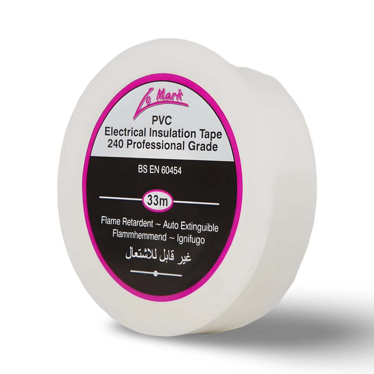 White LeMark LX tape roll, 33m PVC electrical insulation tape