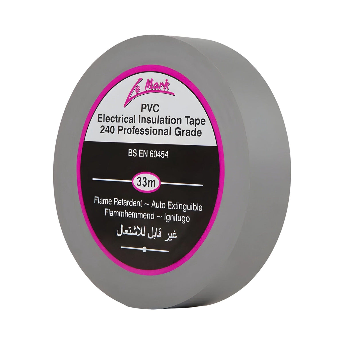 Grey LeMark LX tape roll, 33m PVC electrical insulation tape