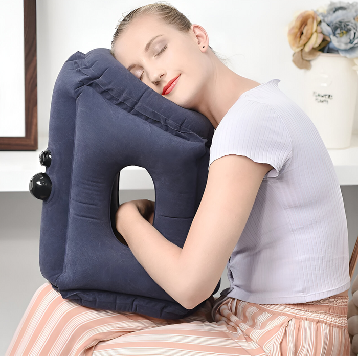 Inflatable Travel Pillow Supported Headrest