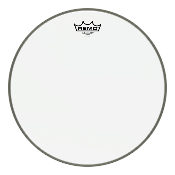 Remo Ambassador Clear head, mid to large tom size, front view