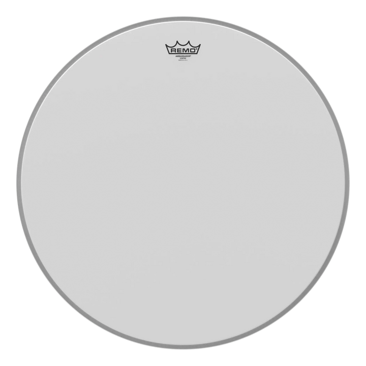 Largest Remo Ambassador Coated head in the photos, white coated film
