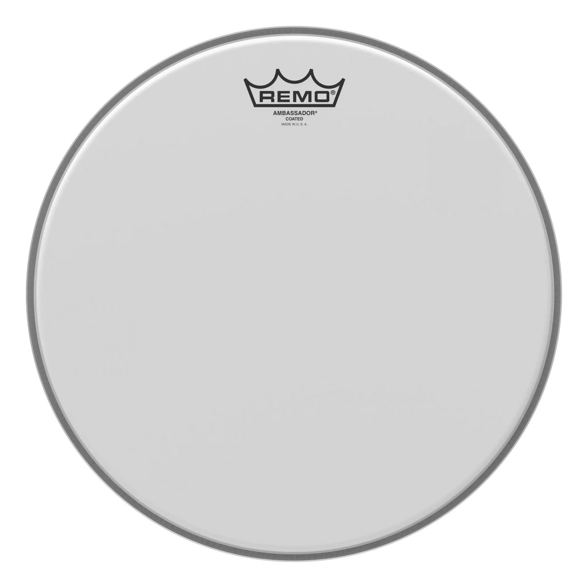 Remo Ambassador Coated drum head, mid size, front view on white background