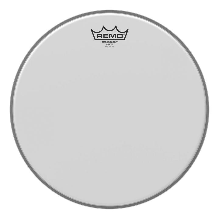 Remo Ambassador Coated drum head, mid size, front view on white background