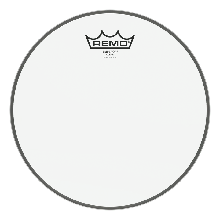Smallest Remo Emperor Clear head in the photos, logo reading Emperor Clear, Made in U.S.A.