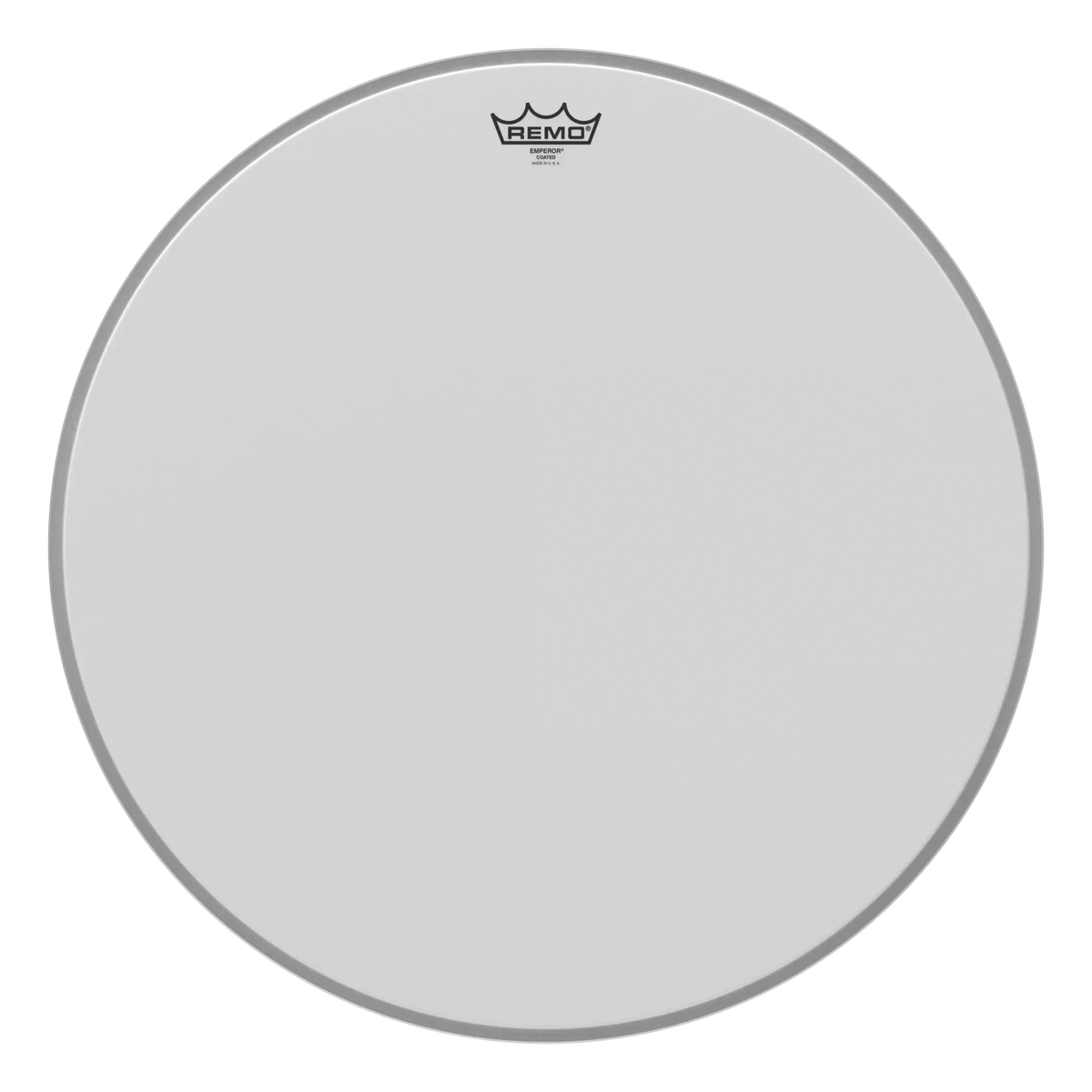 Remo Emperor Coated head, one of the largest sizes shown, front view