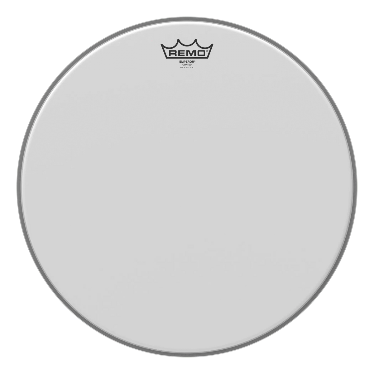 Larger Remo Emperor Coated head, front view with crown logo