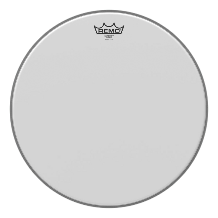 Larger Remo Emperor Coated head, front view with crown logo