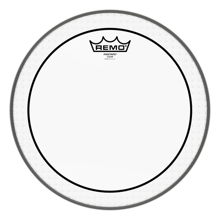Remo Pinstripe Clear tom head, smaller size, clear film with black pinstripe line