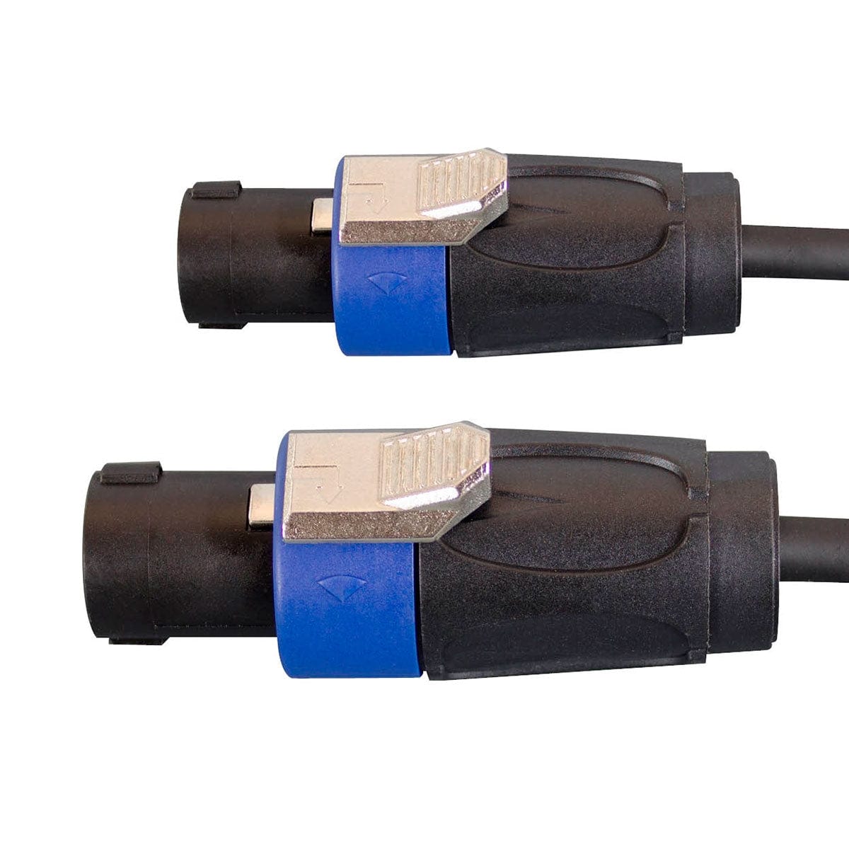 TGI 1m Speakon to Speakon speaker cable, both connectors shown with blue collars and metal latches