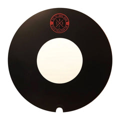 Big Fat Snare Drum Boston Cream Donut 14" topper: black gasket ring, white Mylar centre and thumb cut-out at the edge