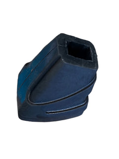 Custom Percussion black rubber replacement foot showing the square socket the throne base leg slides into